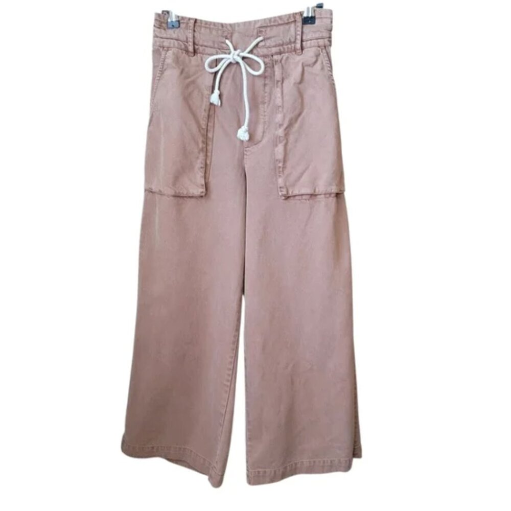 NWOT Young Fabulous & Broke Wide Leg Crop Sailor Pants in Light Pink - M